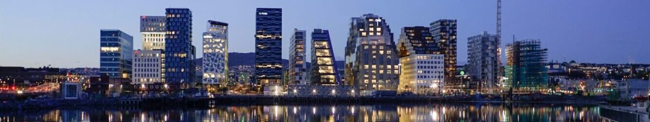 Oslo cityscape at dusk. Photo by Christoffer Engstrom