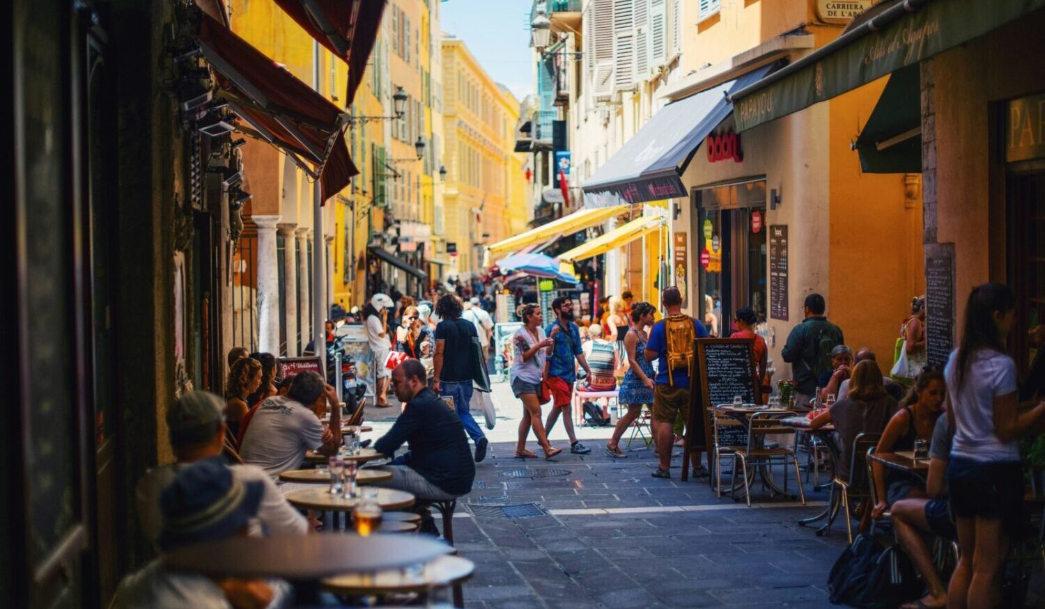 Outdoor cafes in Nice. Photo by Paul Rysz