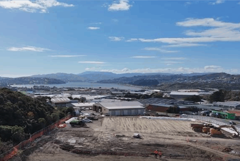 Clearing the site for the new build with Onepoto inlet in the background