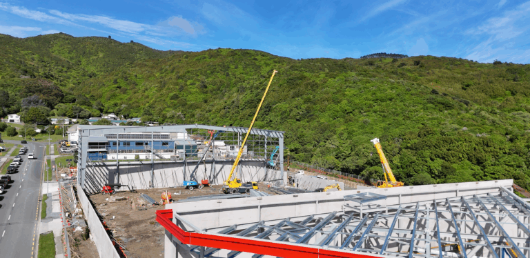 Construction of the sustainable designed Crown Worldwide Group NZ warehouse