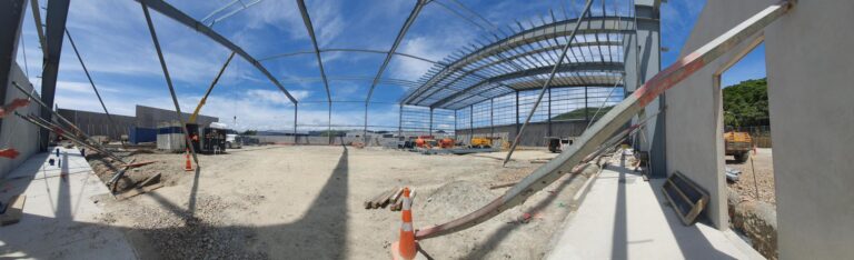 Panorama of Crown Worldwide NZ's new building outline taking shape December 2026