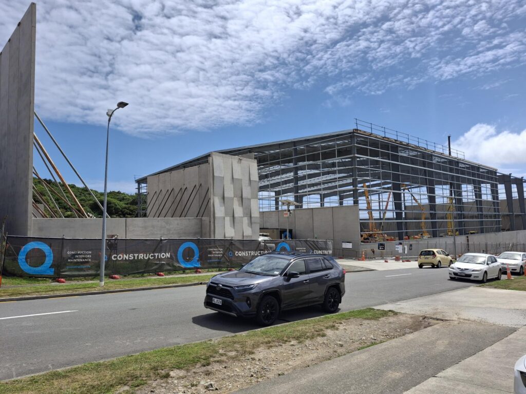 View of the two new Warehouses taking shape with Crown in the background December 2025