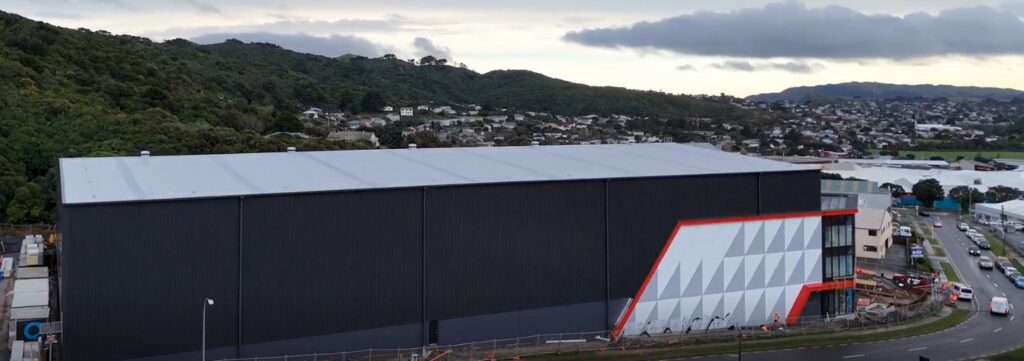 View of the length of Crown's new build in progress, Porirua, NZ July 2026