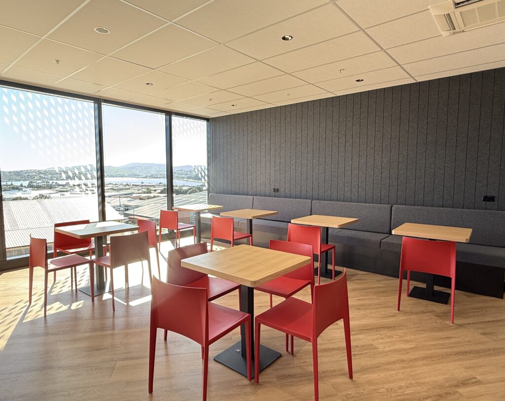 Amazing views of Te Awarua o Porirua Harbour from Crown's new lunchroom Sept 2026