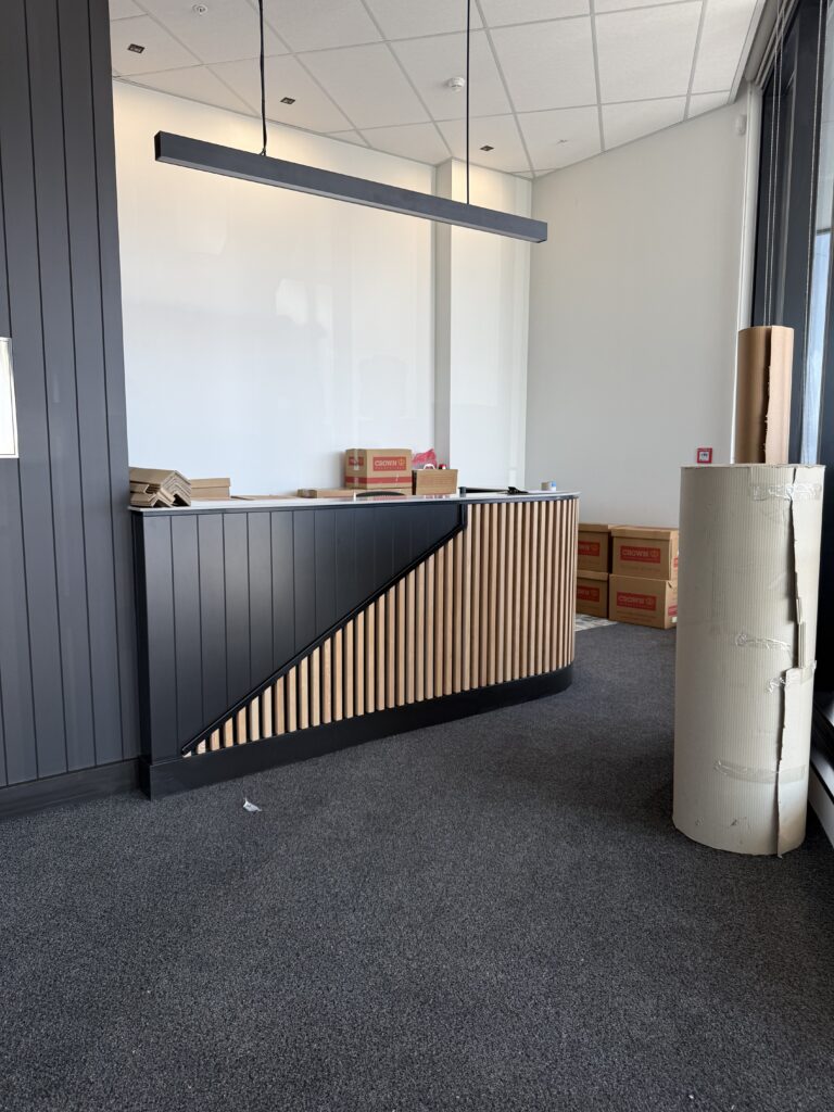 Reception area at Crown's new building getting underway, Porirua, Wellington Sept 2026