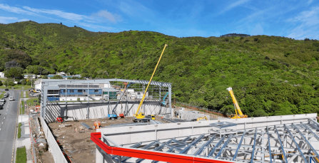 Construction of the sustainable designed Crown Worldwide Group NZ warehouse