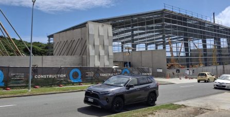 View of the two new Warehouses taking shape with Crown in the background December 2025